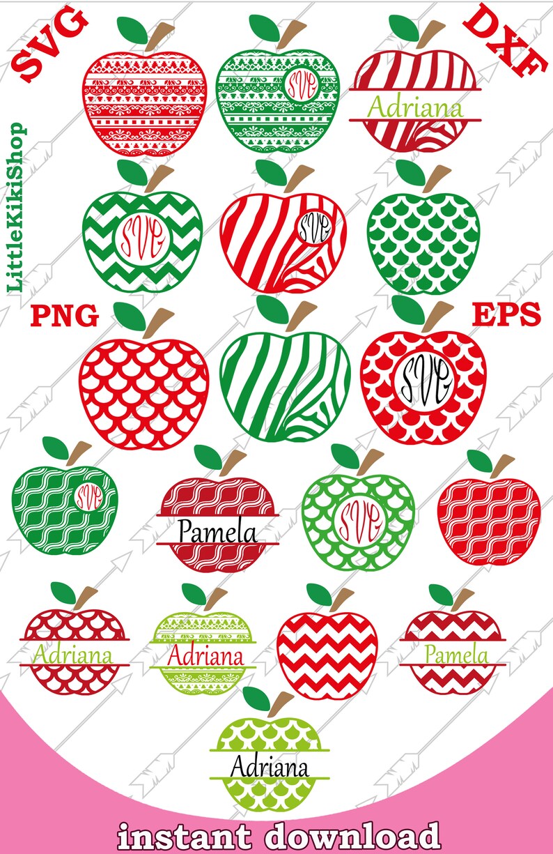 Download Art Collectibles Clip Art Svg Files For Cricut Apple Split Monogram Apple Monogram Frames Svg Apple Bundle Svg Teacher Svg Chevron Apple Svg Silhouette Cut Files