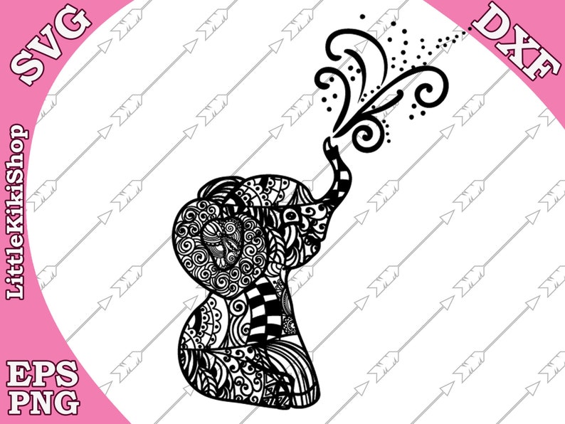 MANDALA ELEPHANT SVG Zentangle animal Svg,Cricut Svg file,Zentagle for Cricut,Silhouette cut file,Intricate Svg,Iron on Baby Elephant Svg