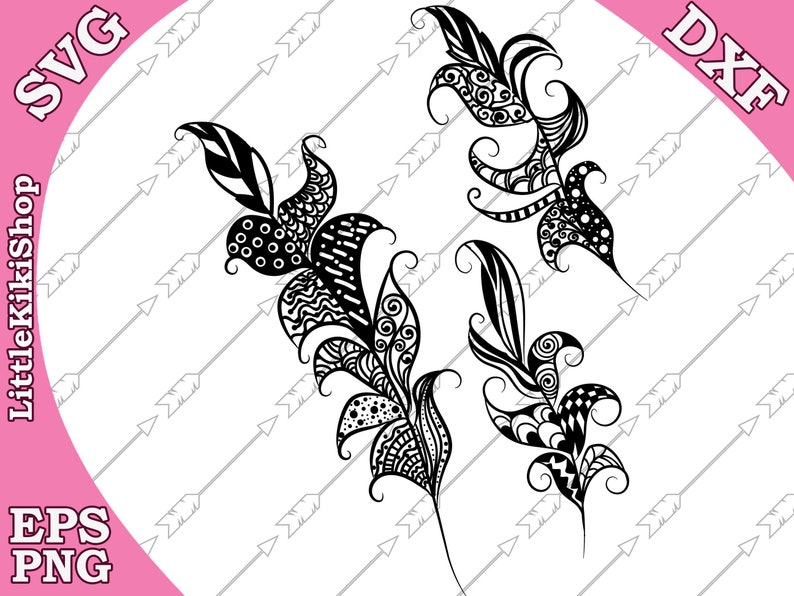 Download Clip Art Art Collectibles Zentagle Feathers Svg Mandala Feathers Svg Tribal Svg Cricut Svg File Silhouette Svg Intricate Svg Iron On Transfer Heat Press Designs