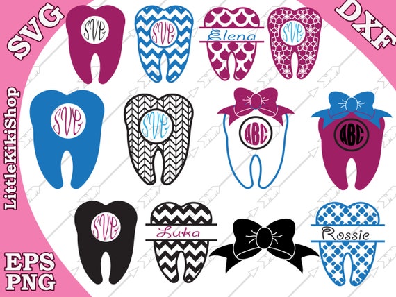 Download Tooth Svg TOOTH MONOGRAM SVG Dentist Svg,Tooth Split ...