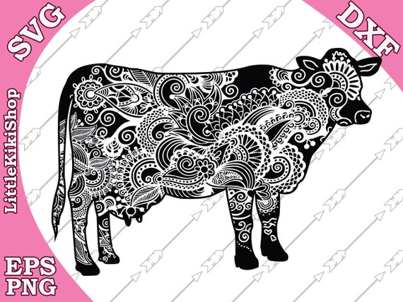 Download Free Zentangle Cow Svg Mandala Cow Svg Zentangle Etsy SVG Cut Files