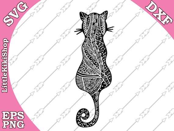 Download Zentangle Cat Svg Mandala Cat Svg Zentangle Etsy