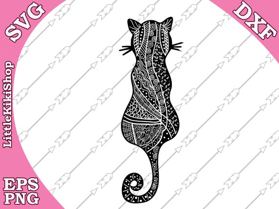 Download Zentangle Cat Svg Mandala Cat Svg Zentangle Etsy