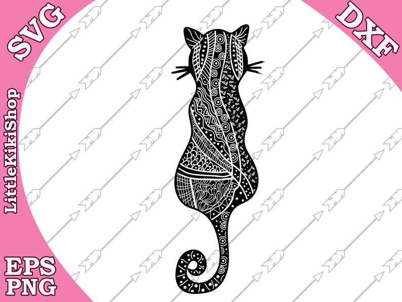 Download Clip Art Zentangle Cat Svg Mandala Cat Svg Zentangle Animal Svg Cricut Svg File Zentagle For Cricut Silhouette Cut File Intricate Svg Cat Back Svg Art Collectibles