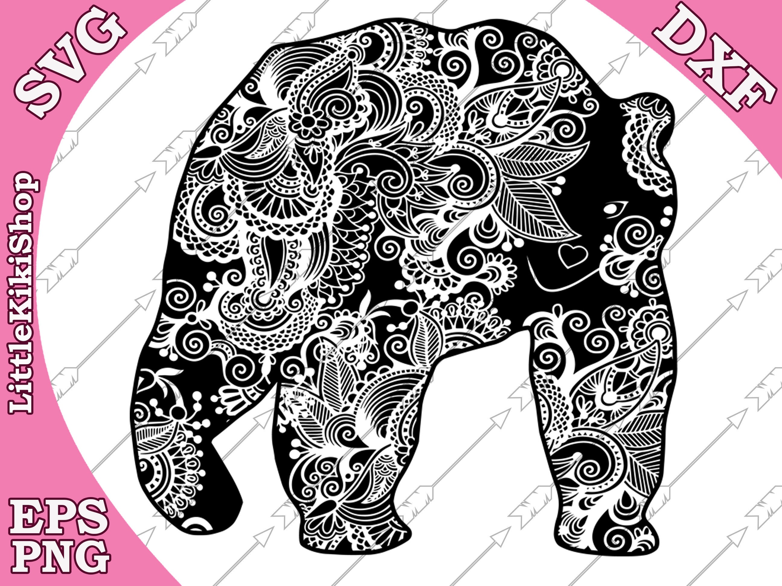 Download Zentangle Bear Svg: MANDALA BEAR SVG Zentangle | Etsy