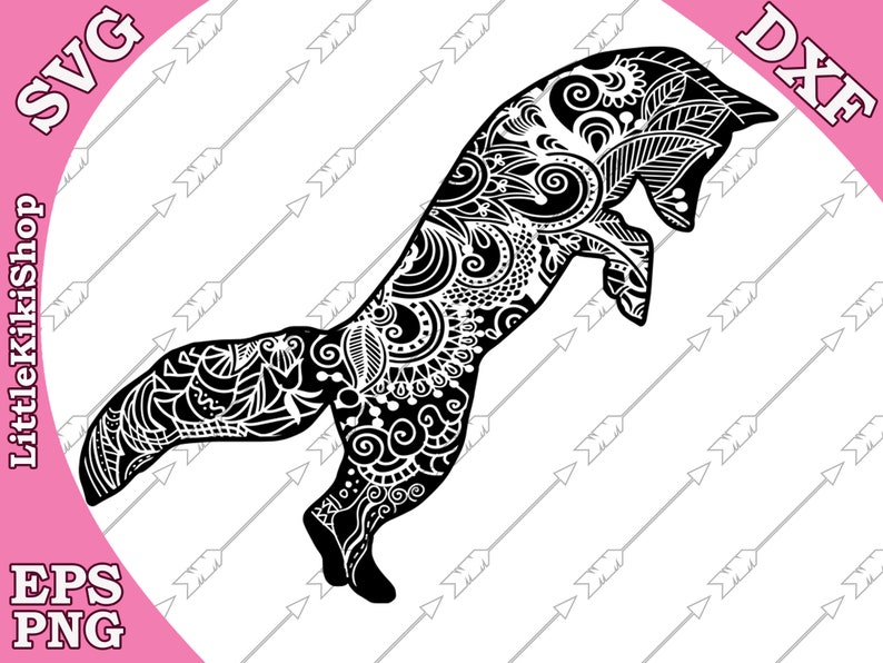 Zentangle Fox Svg mandala FOX Svg Zentangle Etsy