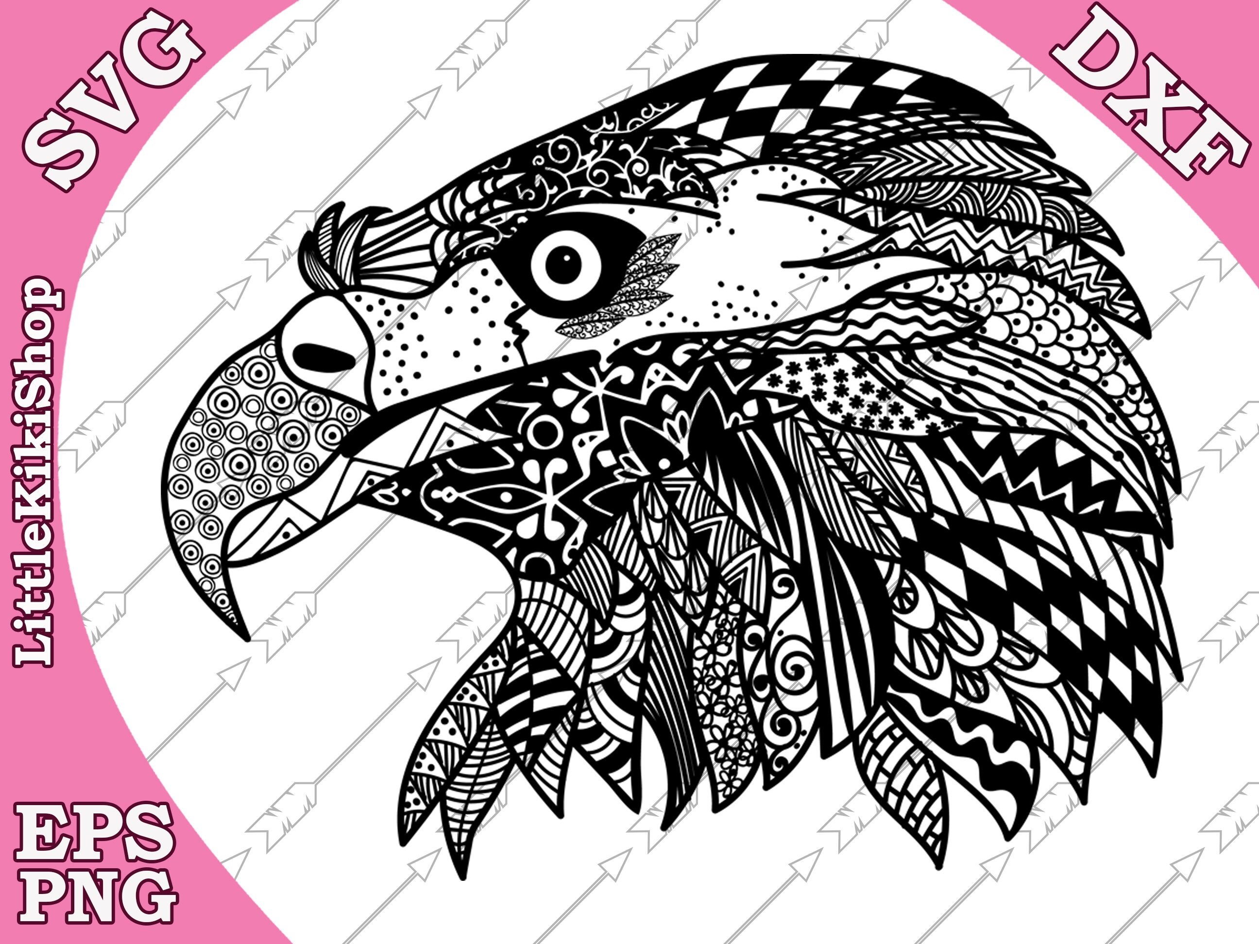 Zentangle Eagle Svg mandala EAGLE Svg Cricut Svg Etsy