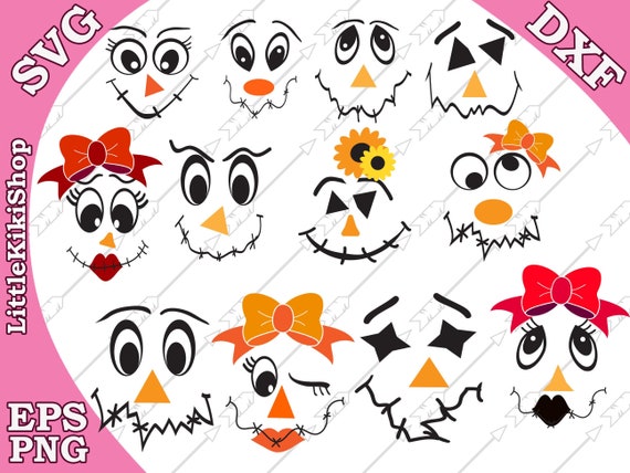 Scarecrow Svg Halloween Svg Scarecrow Face Etsy