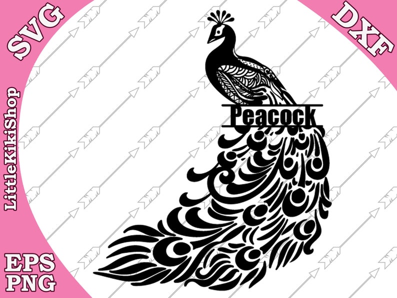 Download Zentangle Peacock Monogram Svg: MANDALA PEACOCK | Etsy