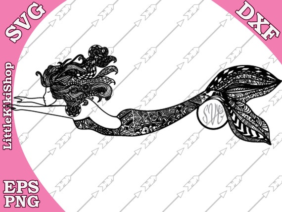 Download Free Zentangle Mermaid Monogram Svg Mandala Mermaid Etsy SVG Cut Files