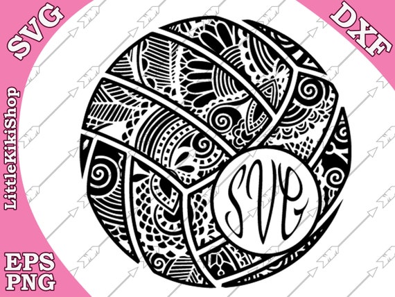 Download Volleyball Monogram Svg Mandala Valleyball Etsy