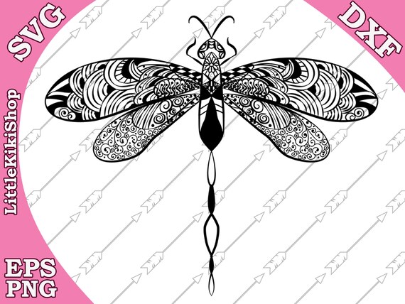Download Zentangle Dragonfly Svg Mandala Dragonfly Etsy