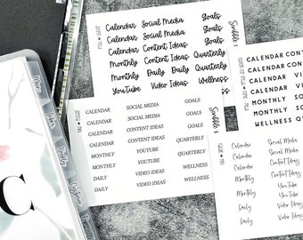 CUSTOM MULTI Script Stickers, Tab Labels, Headers    | [@PLANNERSHOPS] |     Minimal Planner; Joy, Forte, Dance, Serena, Autumn, Natalie