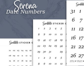 SERENA NUMBER 1-31 Stickers    |   Minimal Paper Planner Stickers