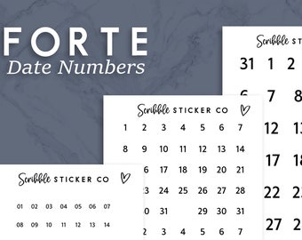 FORTE NUMBER Stickers    |   Minimal Paper Planner Stickers