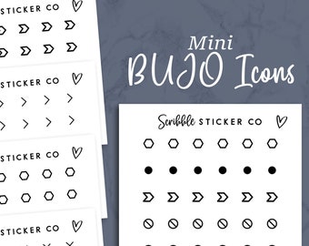 BUJO - MINI Icon Stickers    |    Minimal Paper Planner Stickers