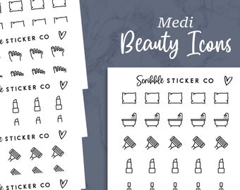 BEAUTY - MEDI Icon Stickers    |    Minimal Paper Planner Stickers