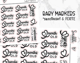 BABY AGE MARKER Stickers   |    Minimal Paper Planner Stickers