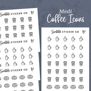 COFFEE - MEDI Icon Stickers    |    Minimal Paper Planner & Bujo Stickers