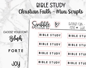 BIBLE STUDY Christian Faith Script Stickers     |    Minimal Paper Planner Stickers