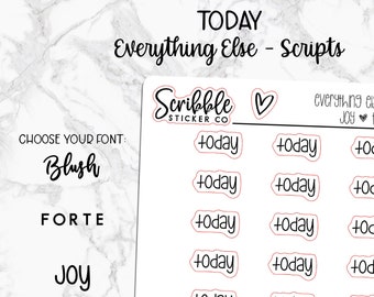 TODAY - Everything Else Mini Script Stickers    |    Minimal Paper Planner Stickers