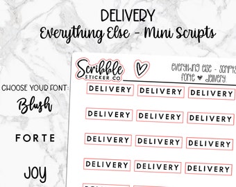 DELIVERY - Everything Else Mini Script Stickers    |    Minimal Paper Planner Stickers