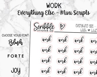 WORK - Everything Else Mini Script Stickers    |    Minimal Paper Planner Stickers