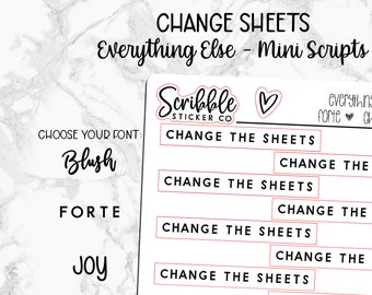 CHANGE the SHEETS - Everything Else Mini Script Stickers    |    Minimal Paper Planner Stickers