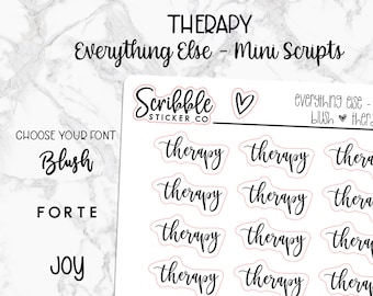 THERAPY - Everything Else Mini Script Stickers    |    Minimal Paper Planner Stickers