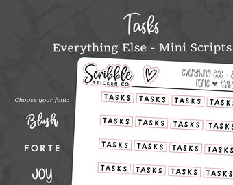 TASKS - Everything Else Mini Script Stickers    |    Minimal Paper Planner Stickers