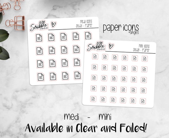 Paper Minimal Paper Planner 32-100 MINI NUMBER Icon Stickers Journal ...