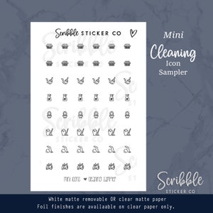 CLEANING MINI Icon Stickers Minimal Paper Planner Stickers image 2