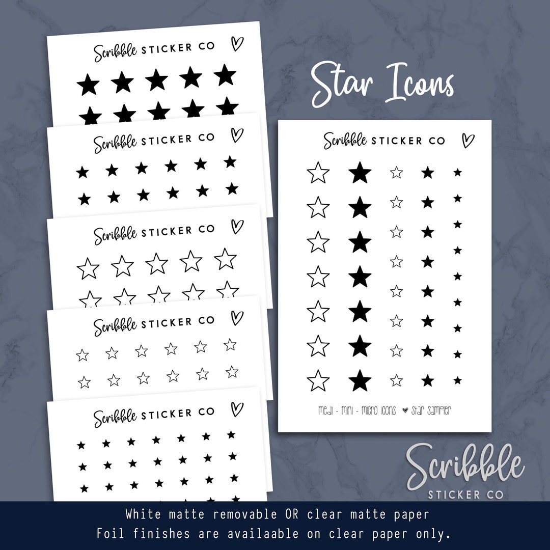 DECO STARS Icon Stickers Minimal Paper Planner Stickers - Etsy