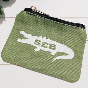 Personalisierte Kinder Geldbörse Krokodil Jungen Lunch Pocket Urlaub Geld Zip Münze Brieftasche Kinder Geschenk Back To Schule