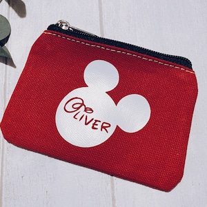 Disney coin purse Personalised purse Holiday money wallet Pocket money purse Holiday money zip wallet Mickey purse Minnie Purse image 3