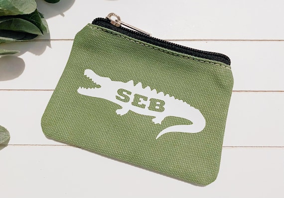 Crocodile Coin Purse Personalised Purse Boys Zip Money Purse Boys Birthday Gift Kids Holiday Wallet Etsy UK