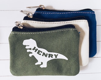 Childrens purse | Boys purse | Personalised purse | Coin purse | Zip money purse | Birthday gift | Shark | Astronaut | Dinosaur