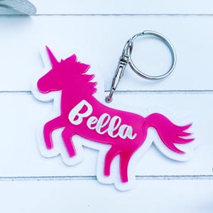 Porte-clés enfant licorne | Porte-clés personnalisé pour enfants | Porte-clés cartable pour enfants | Retour à l'école | Requin | Astronaute | Dinosaure