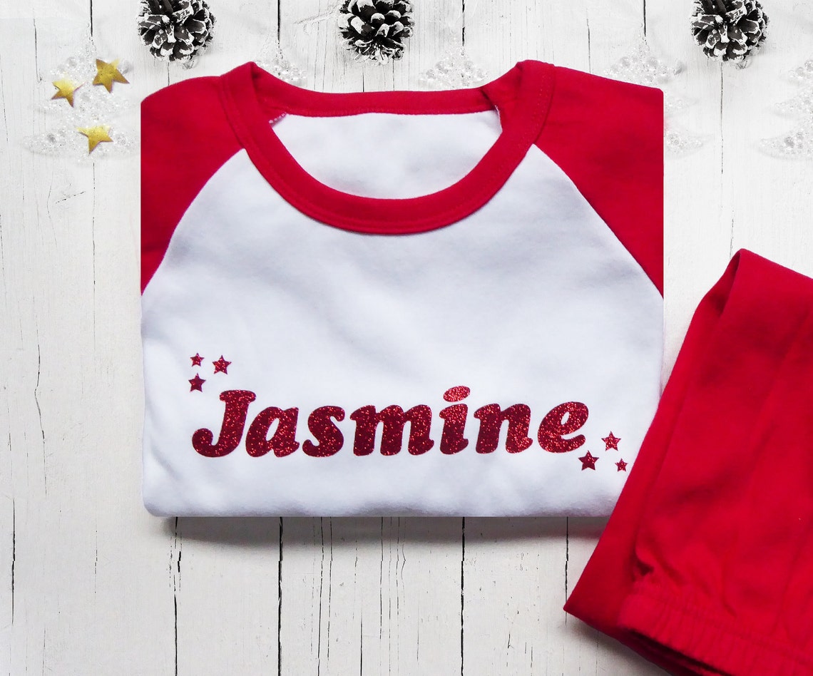 Children's Pyjamas Christmas Name Pyjamas Personalised Etsy