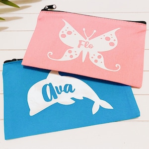Butterfly Pencil Case | Personalised Birthday Gift | Kids Back to School Stationary | Girls Butterfly Gift | Children&#39;s Name Party Gift