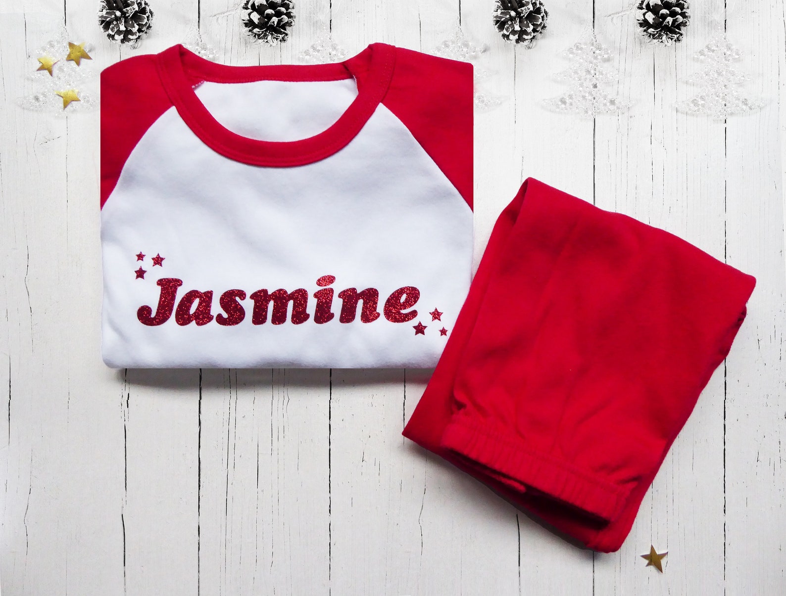 Children's Pyjamas Christmas Name Pyjamas Personalised Etsy
