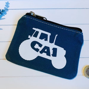 Car coin purse Personalised purse Boys zip money purse Kids birthday gift Tractor