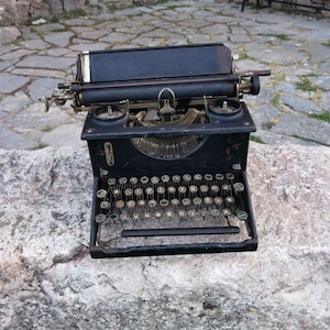 Antique metal typewriter, extremely rare 1910-1920 Cyrilic typewriter