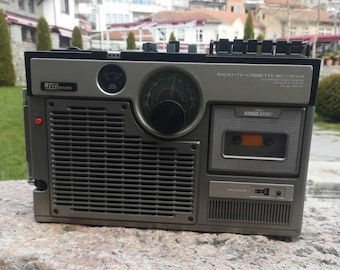 ラジオ・コンポ National TV/RADIO/CASSETTE RECORDER Vintage JVC Radio TV Cassette Recorder, Retro JVC Nivico