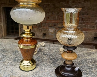 Paire de deux lampes, lampes de table décoratives, lampes de décoration intérieure des années 1980