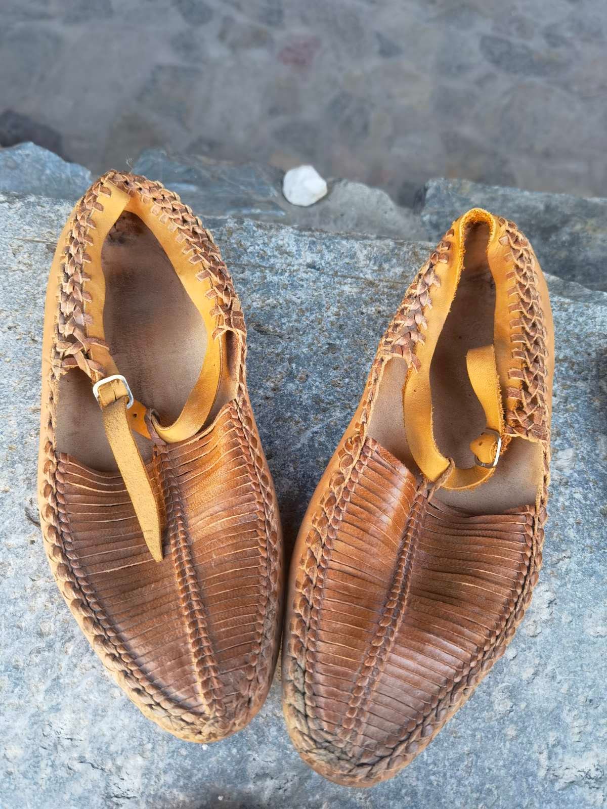 Lot of Four Handmade Leather Folklore Shoes Antique and - Etsy