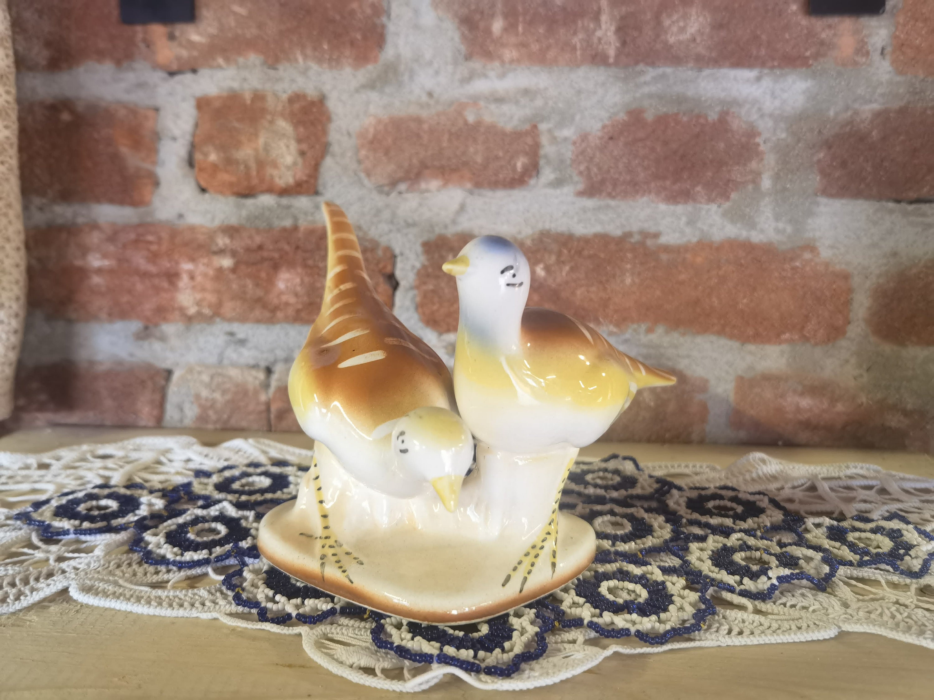 キジの磁器の置物、色付き磁器のヴィンテージ鳥キジの置物 - Etsy 日本