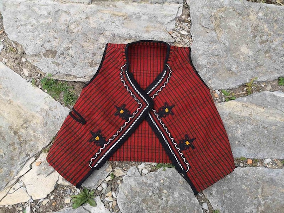 Handmade woven men's vest, small size men's ethnic