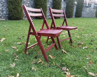 ヴィンテージの木製折りたたみ椅子 - Etsy 日本