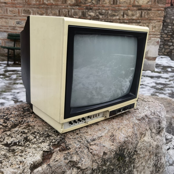 Sharp vintage CRT television, color screen 35cm, Sharp gaming TV monitor